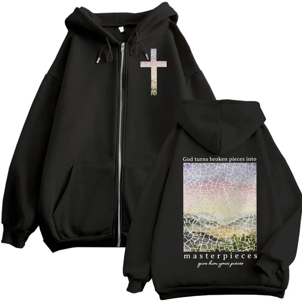 Christian Jesus Bible Verse Merch Zipper Hoodie