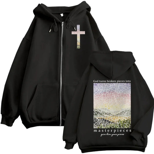 Christian Jesus Bible Verse Merch Zipper Hoodie
