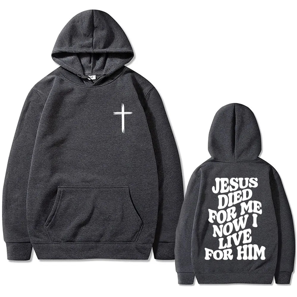 I Live for Him Bible Verse Print Hoodie