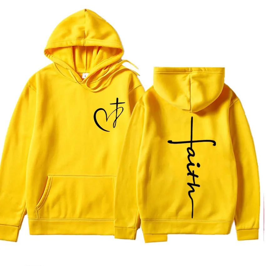 Heart Cross Christian Jesus Faith Over Fear Bible Verse Hoodie