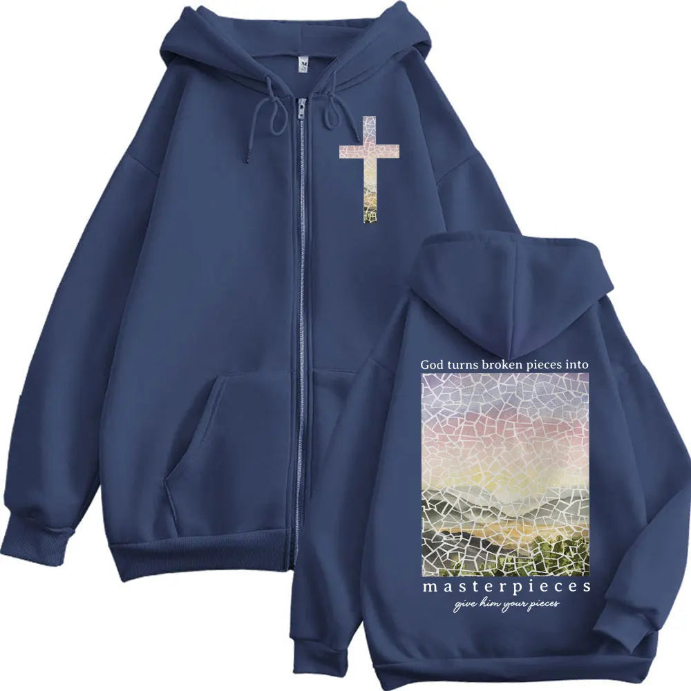 Christian Jesus Bible Verse Merch Zipper Hoodie