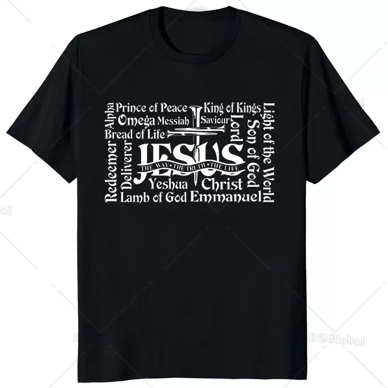 Jesus Yeshua Hebrew Name of Christian Messianic Letters T-Shirt